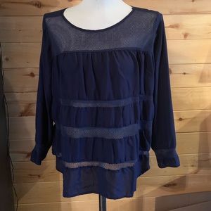 3/$15 Gap Large Blue netted sheer top